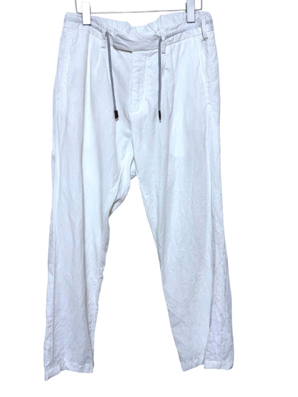 Eleventy Archivio Linen Ankle Pants 32 Elastic Pockets 100% Linen Italy 36 x 25